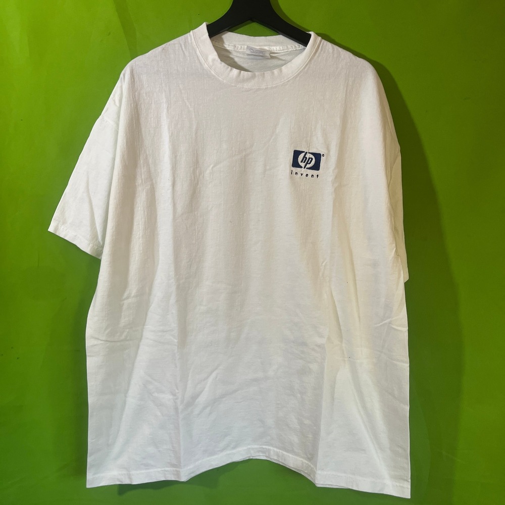 Vintage HP Hewlett-Packard Invent Promo T-Shirt White Mens XL Tech Computer